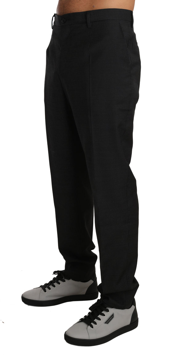 Gray Patterned Wool Formal Trousers Pants