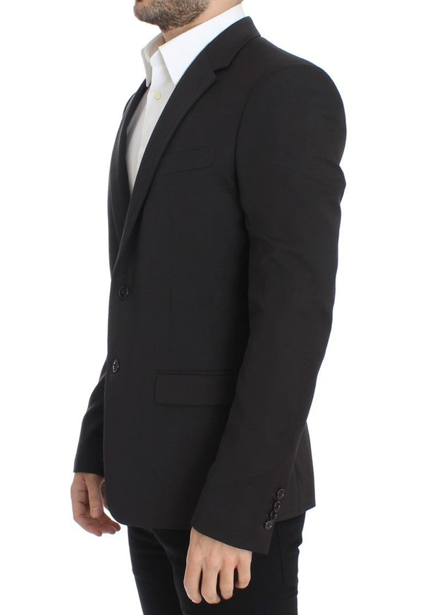 Brown wool slim fit blazer