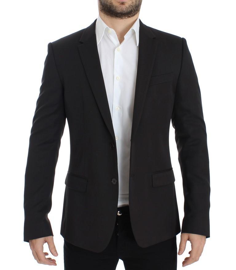 Brown wool slim fit blazer