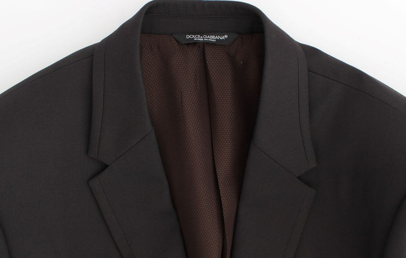 Brown wool slim fit blazer