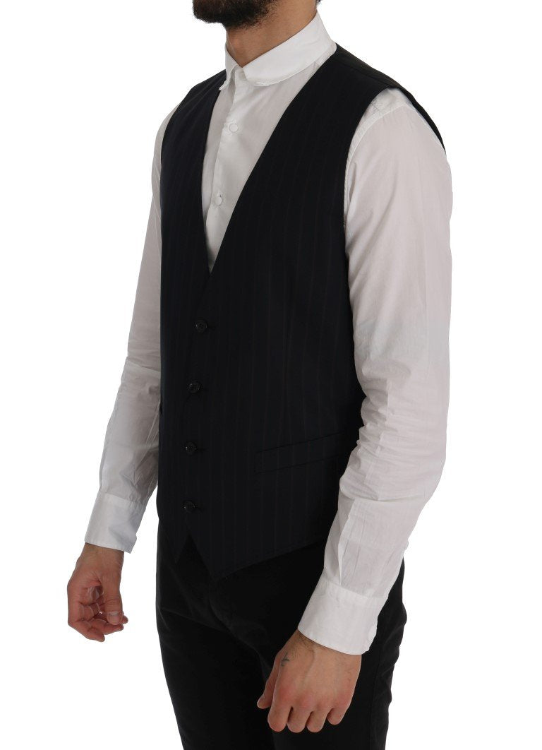 Blue Wool Stretch Vest