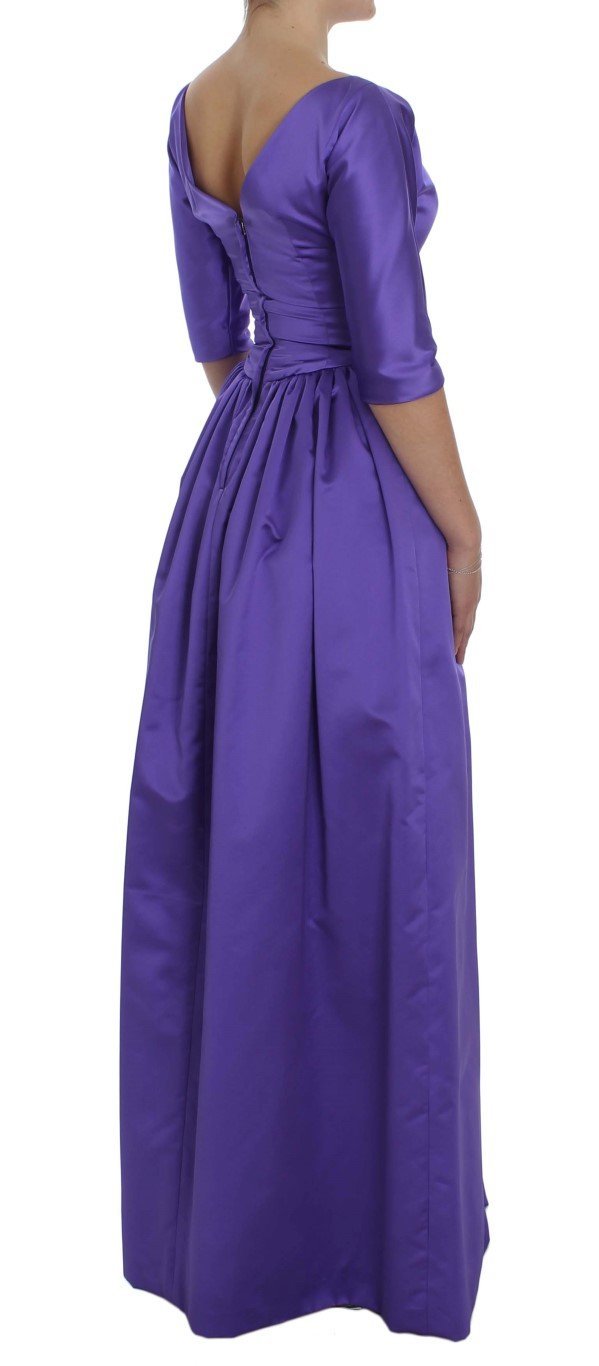 Purple Silk Ball Gown Full Length Dress
