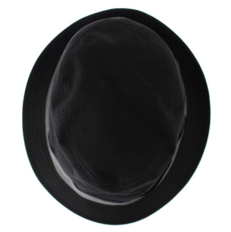 Black Gray Cotton Fedora Trilby Hat