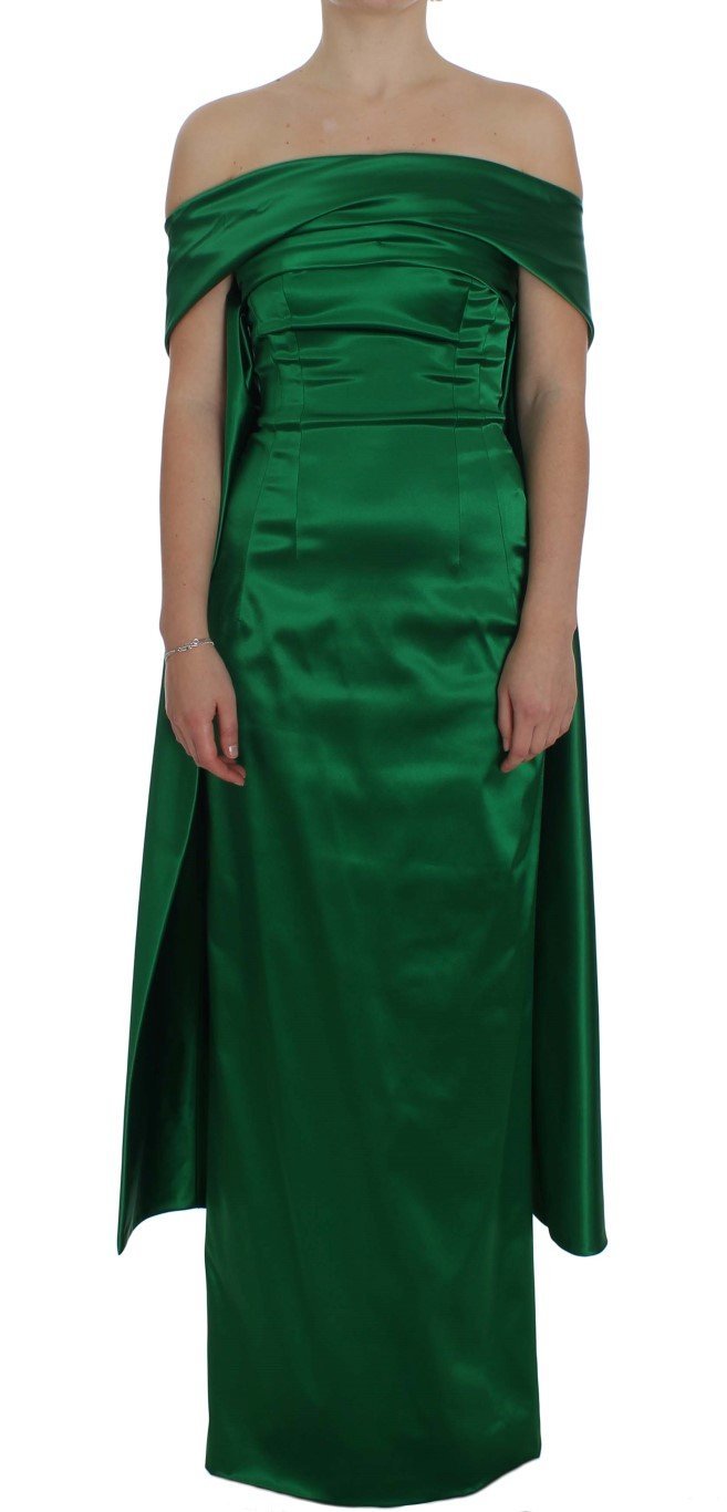 Green Full Length Ball Gown Sheath Dress