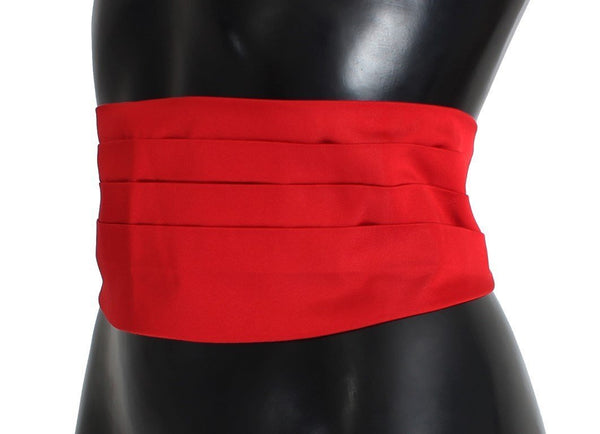 Red Waist Belt Silk Cummerbund