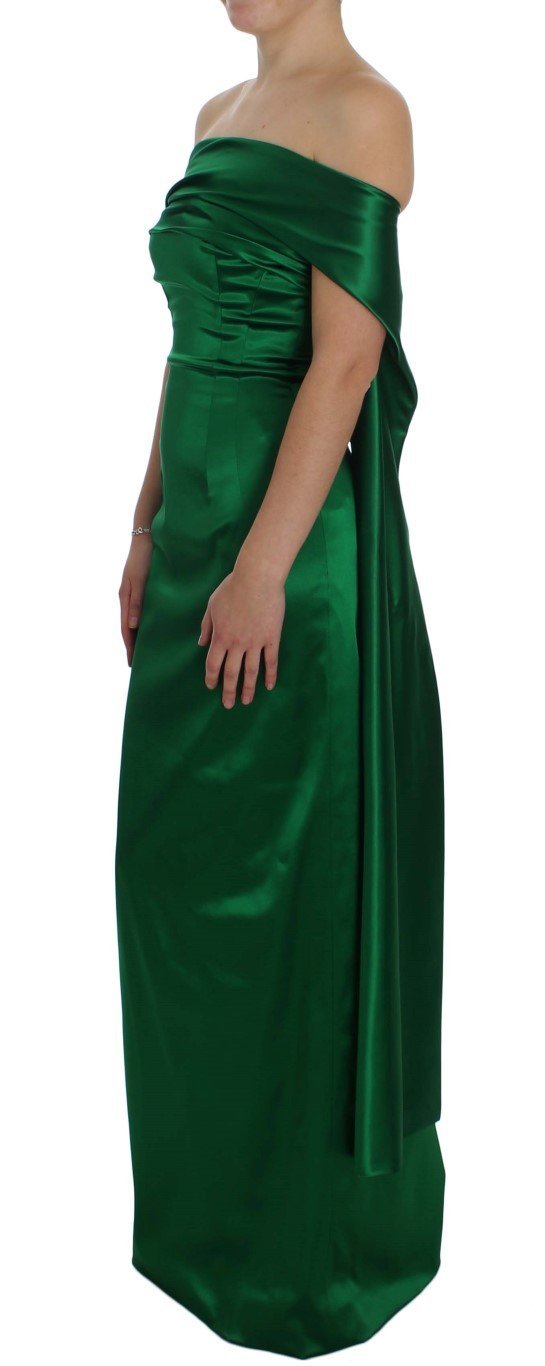 Green Full Length Ball Gown Sheath Dress