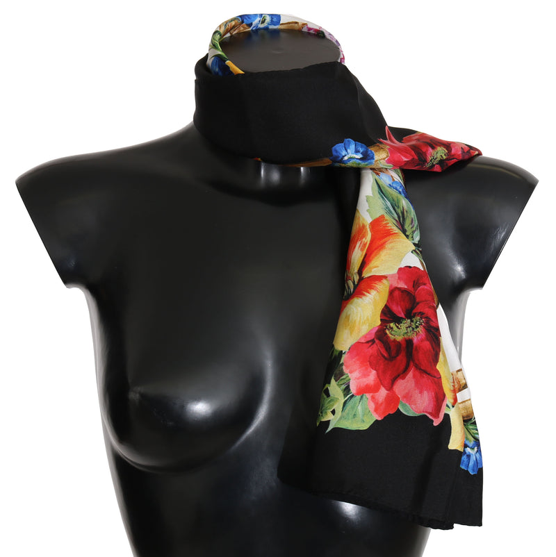 Multicolor Square Floral Tiger Scarf