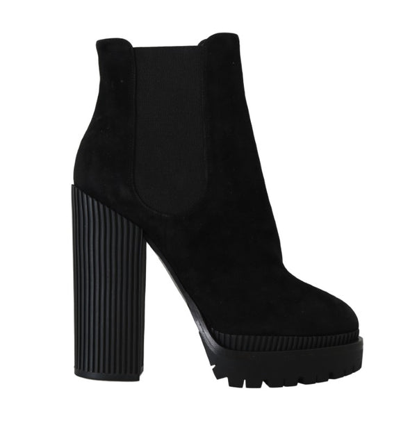 Black Suede Heels Chelsea Boots