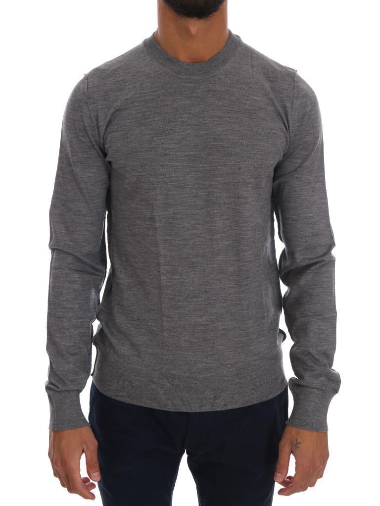 Gray Wool Crewneck Pullover Sweater