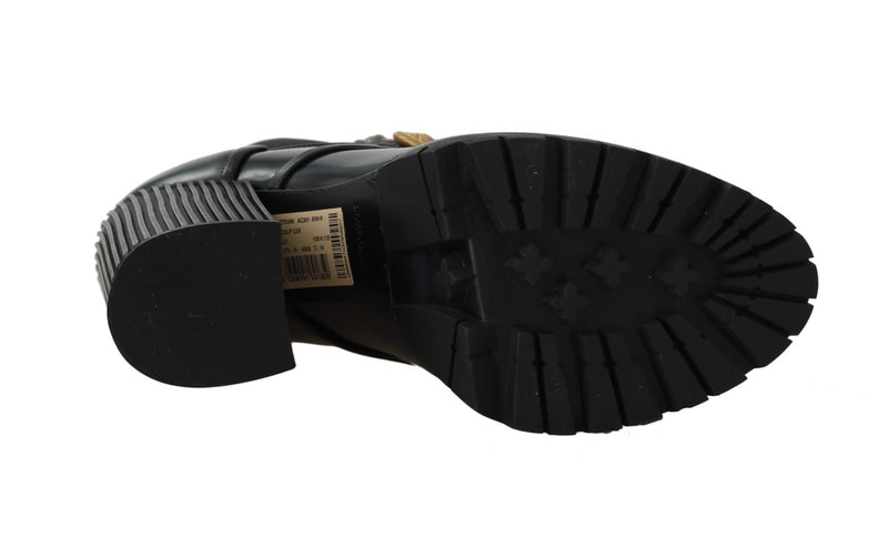 Black Leather DG Logo Chelsea Boots
