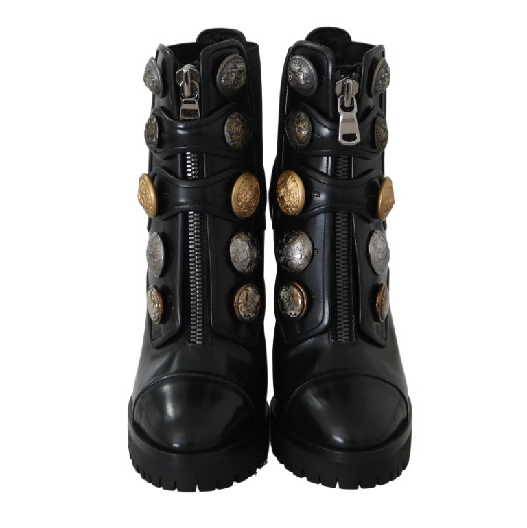 Black Leather DG Logo Chelsea Boots