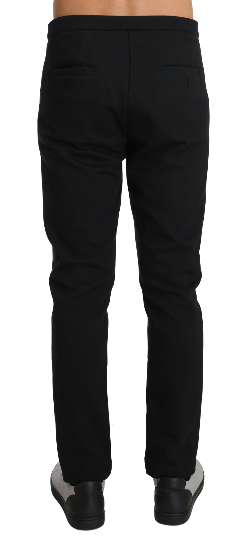 Black Cotton Logo Dress Formal Trousers
