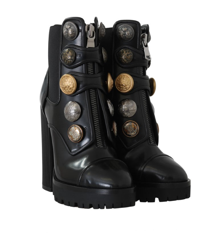 Black Leather DG Logo Chelsea Boots
