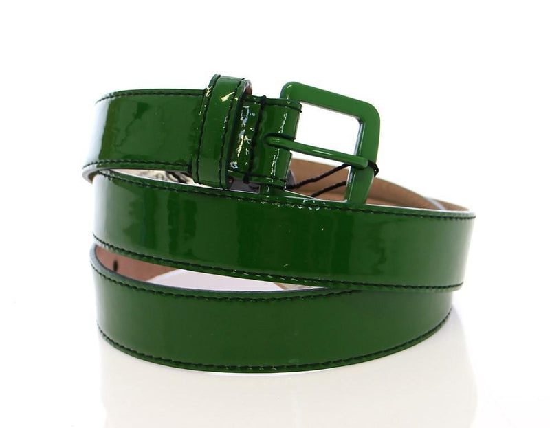 Green Leather Logo Belt