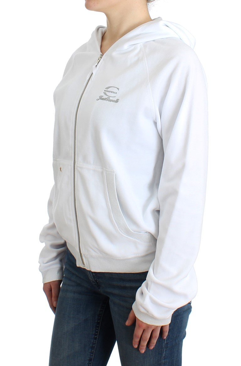 White zipup cotton sweater