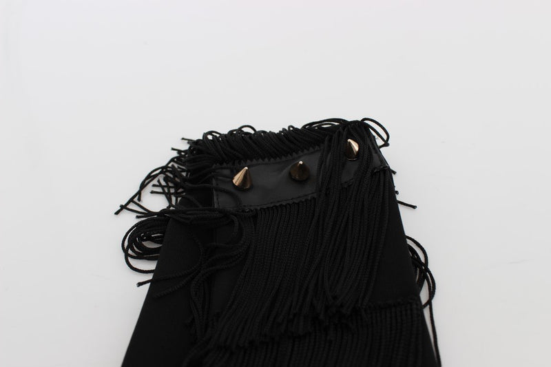 Black Wool Studded Mini Dress