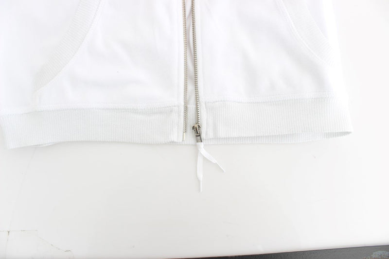 White zipup cotton sweater