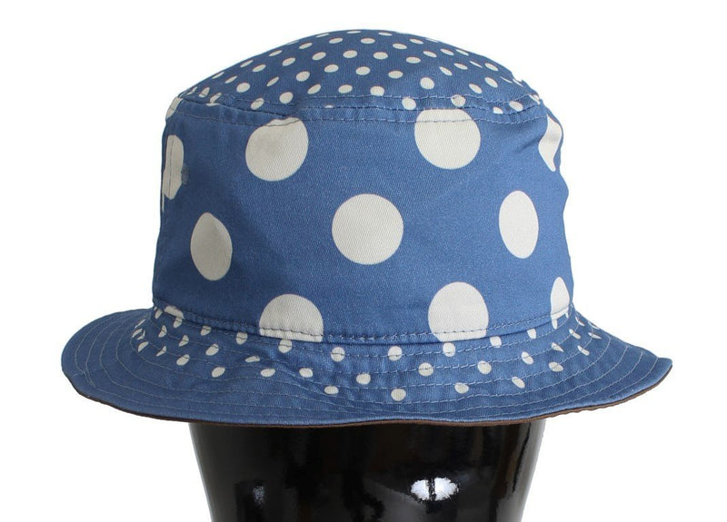 Blue Polka Cotton Silk Sun Hat