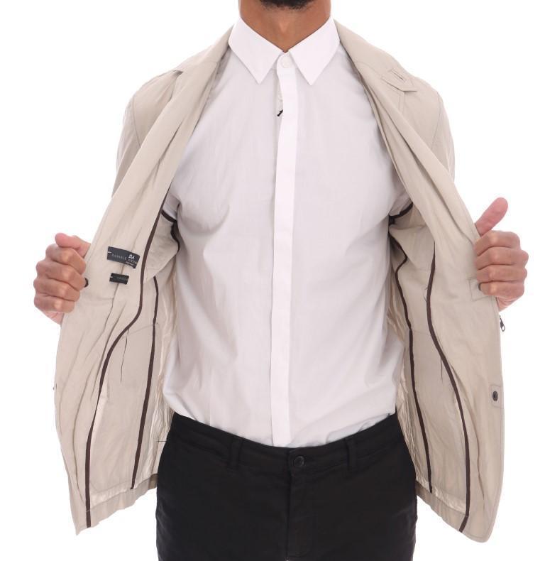 Beige Cotton Casual Jacket