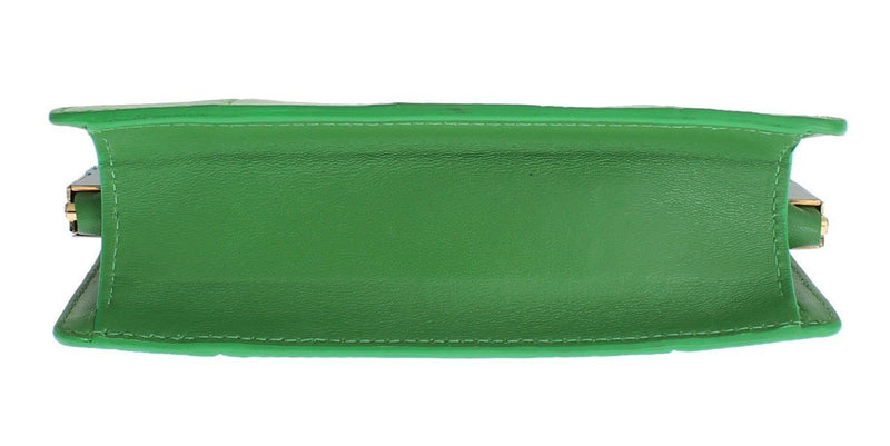 Green leather evening bag