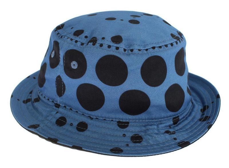 Blue Polka Cotton Silk Sun Hat
