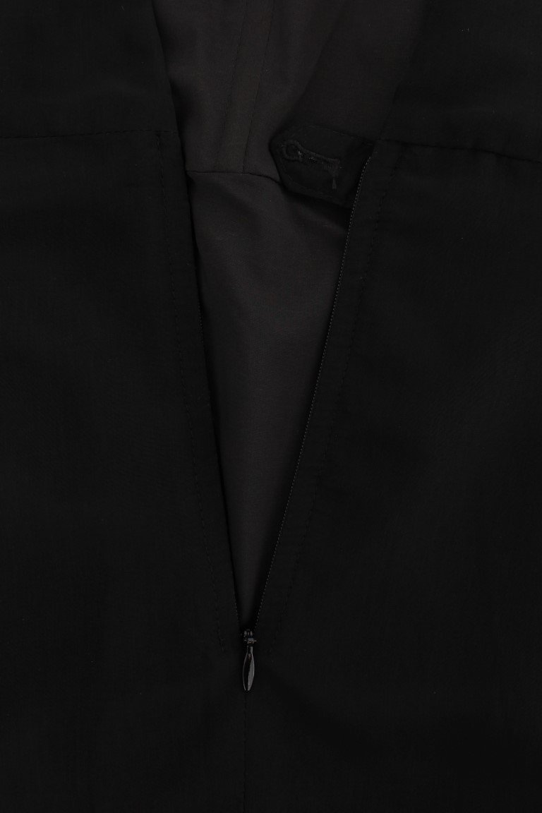 Black Polyester Above Knee Mini Dress