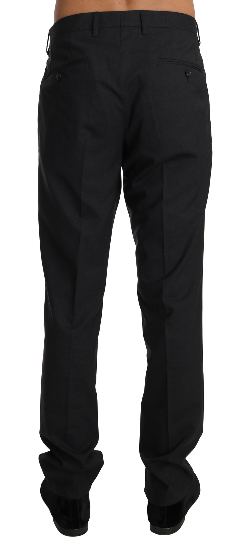 Gray Wool Stretch Formal Trousers Pants