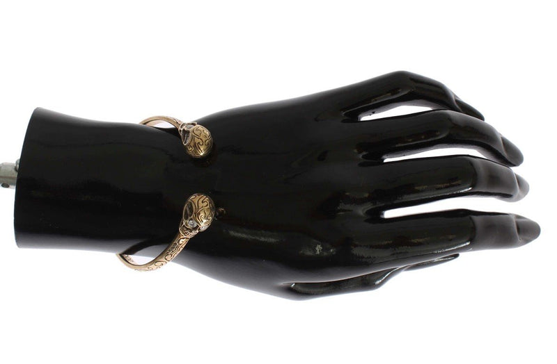 Gold Plated Skull 925 Silver Bangle Bracelet