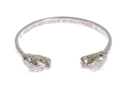 Panther 925 Silver Crystal Bangle Bracelet