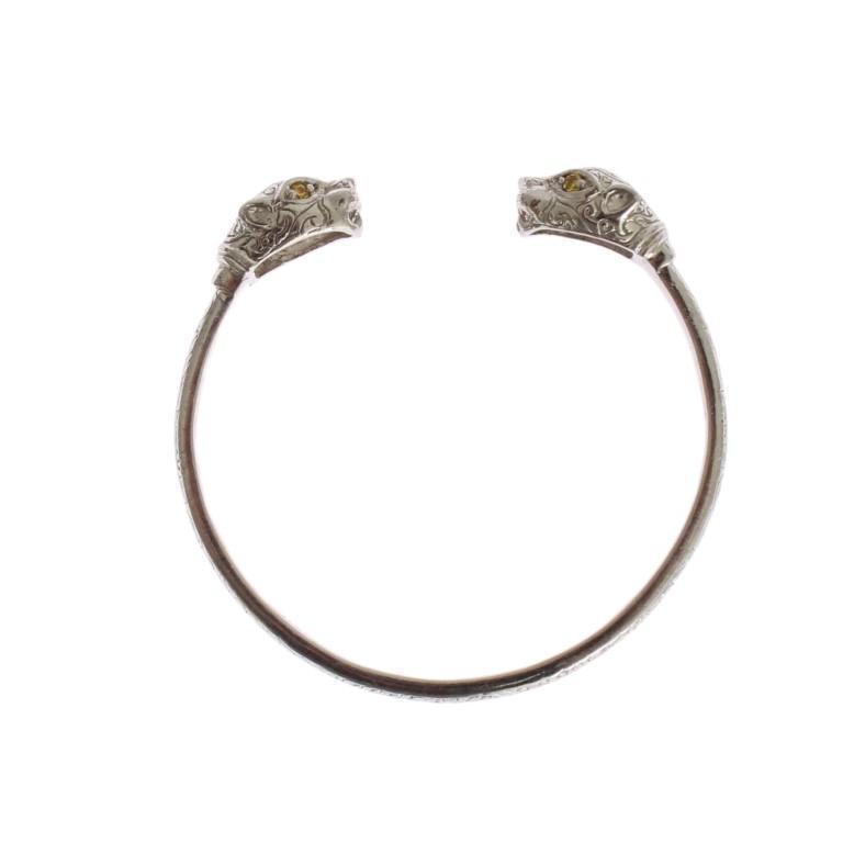 Panther 925 Silver Crystal Bangle Bracelet