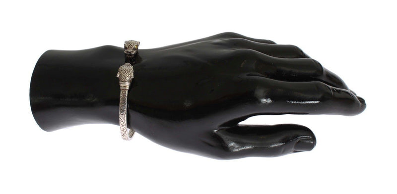 Panther 925 Silver Crystal Bangle Bracelet