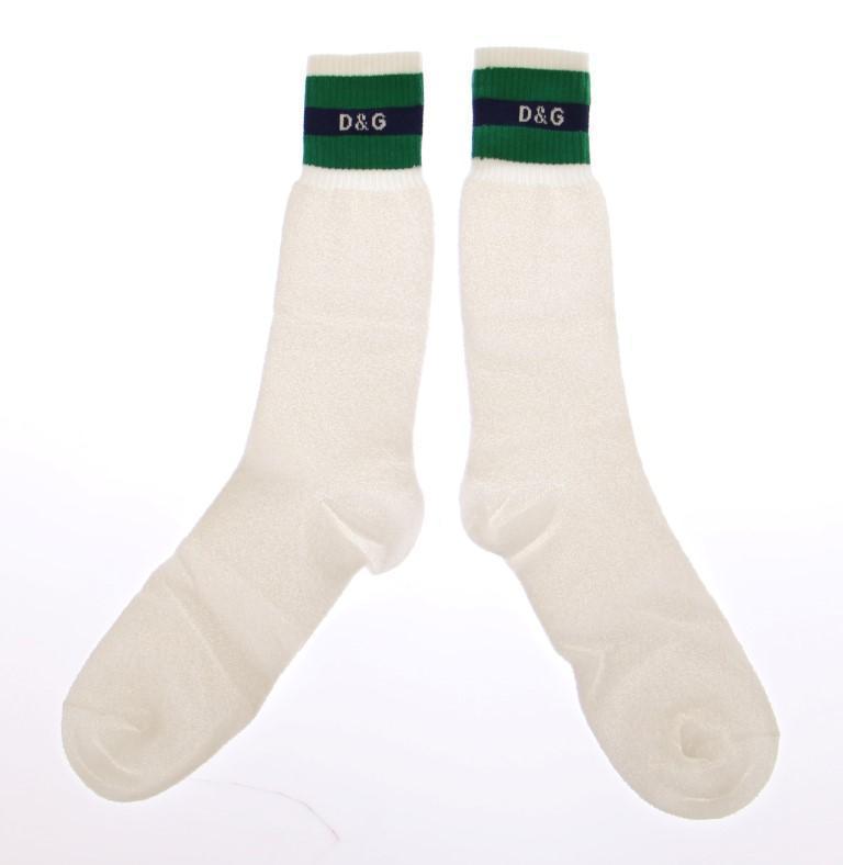White Logo Cotton Stretch Socks