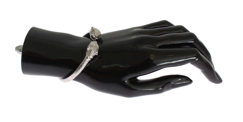 Panther 925 Silver Crystal Bangle Bracelet