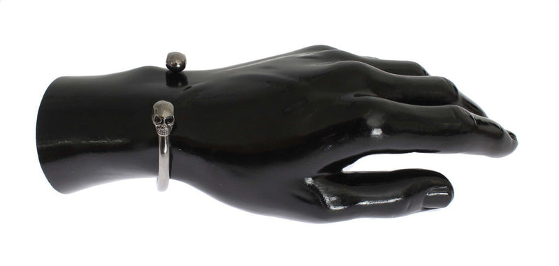 Gray Skull 925 Sterling Bangle Bracelet