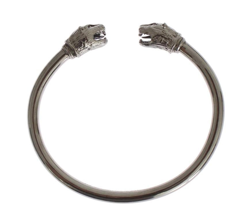 Gray Lion 925 Sterling Bangle Bracelet
