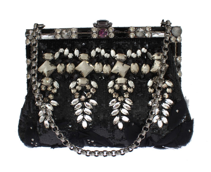 Black Crystal VANDA Clutch Bag Designer Handbag for Women