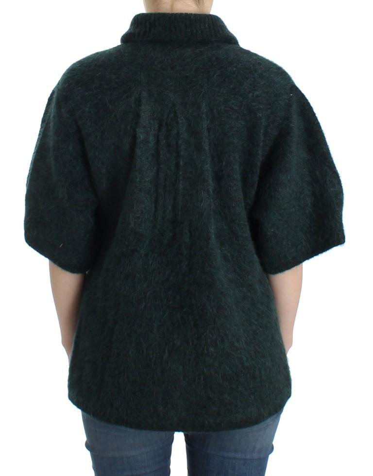 Green mohair knitted cardigan