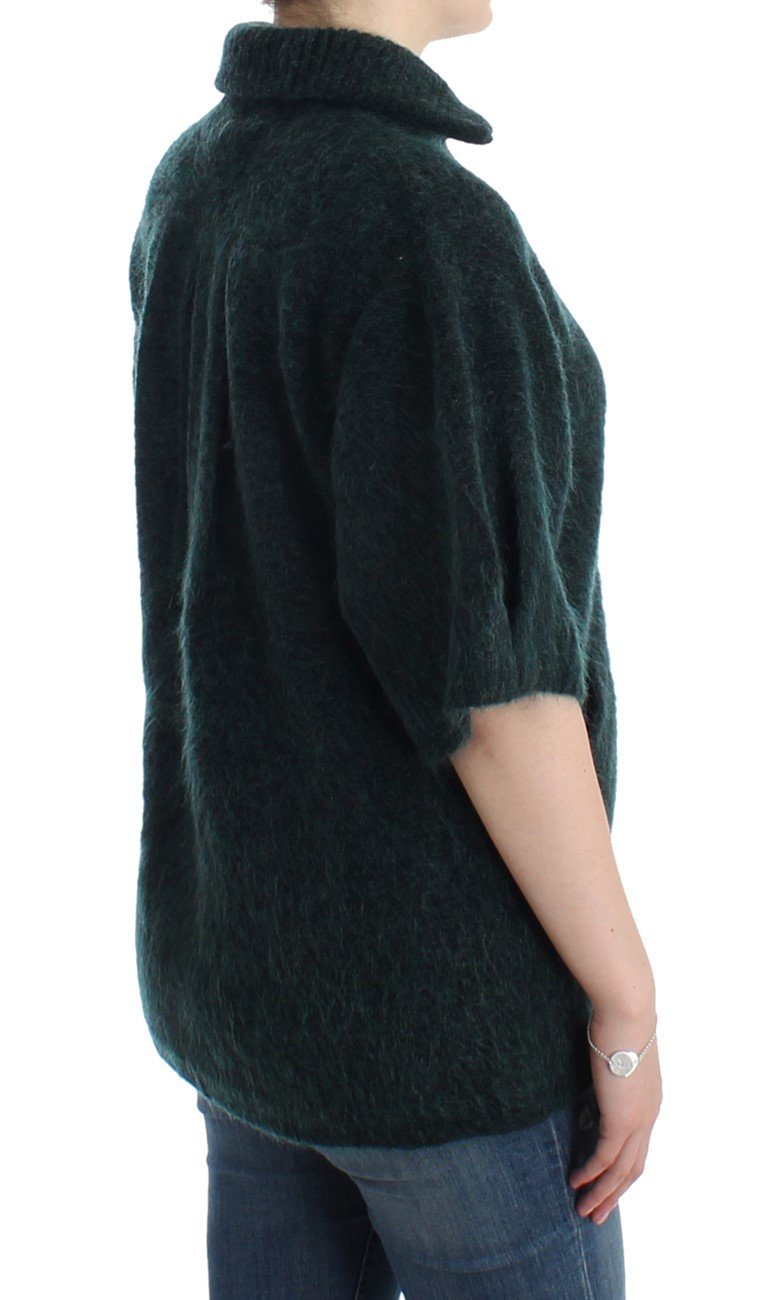 Green mohair knitted cardigan