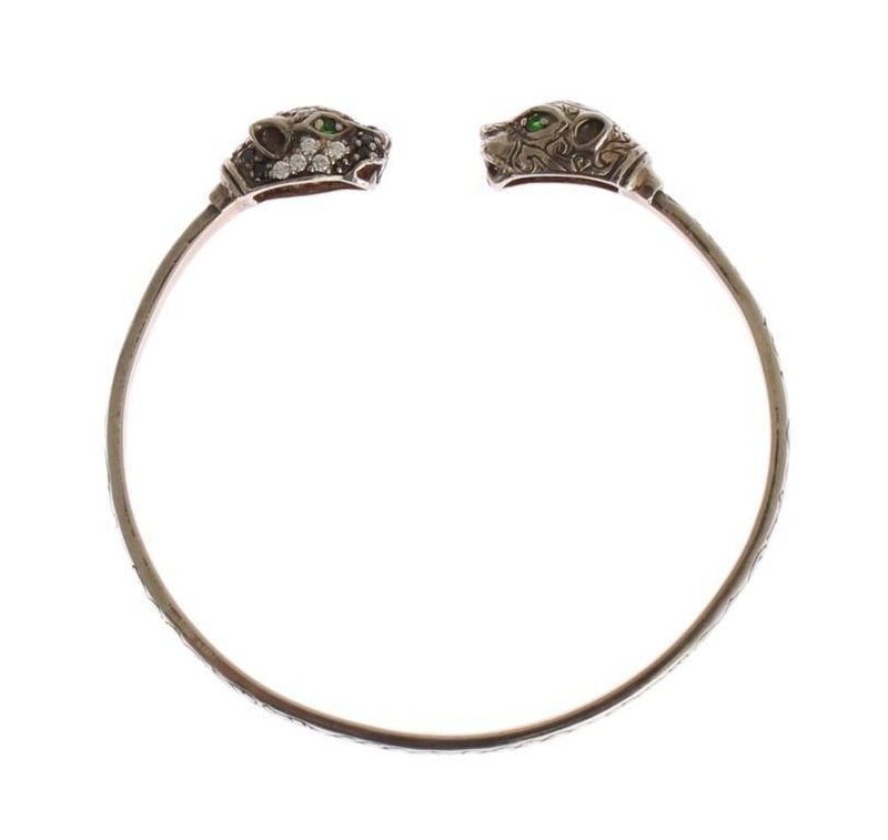 Panther 925 Silver Crystal Bangle Bracelet