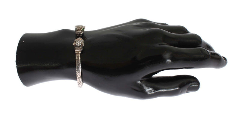 Panther 925 Silver Crystal Bangle Bracelet