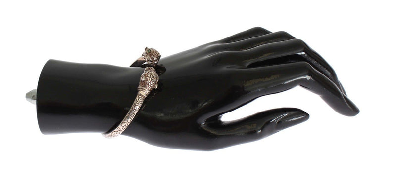 Panther 925 Silver Crystal Bangle Bracelet