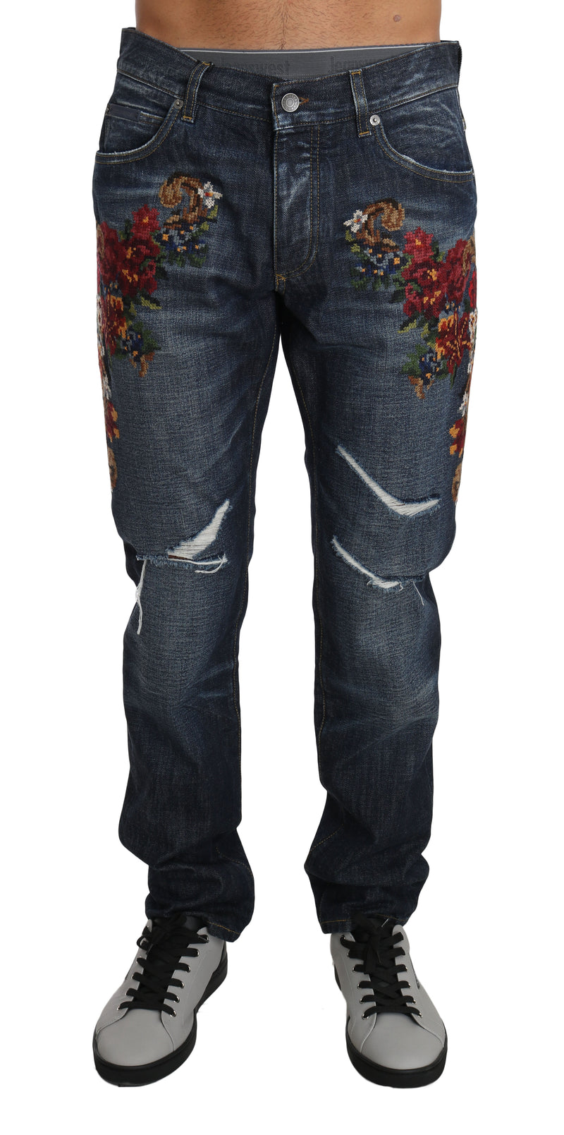 Blue Cotton 16 CLASSIC Floral Applique Jeans