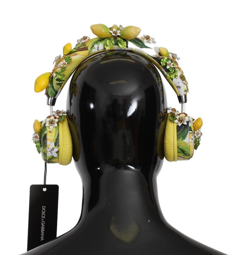 Lemon Crystal Wireless Leather Headphones