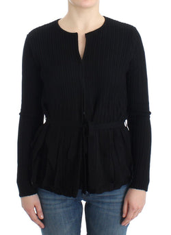 Black wool cardigan