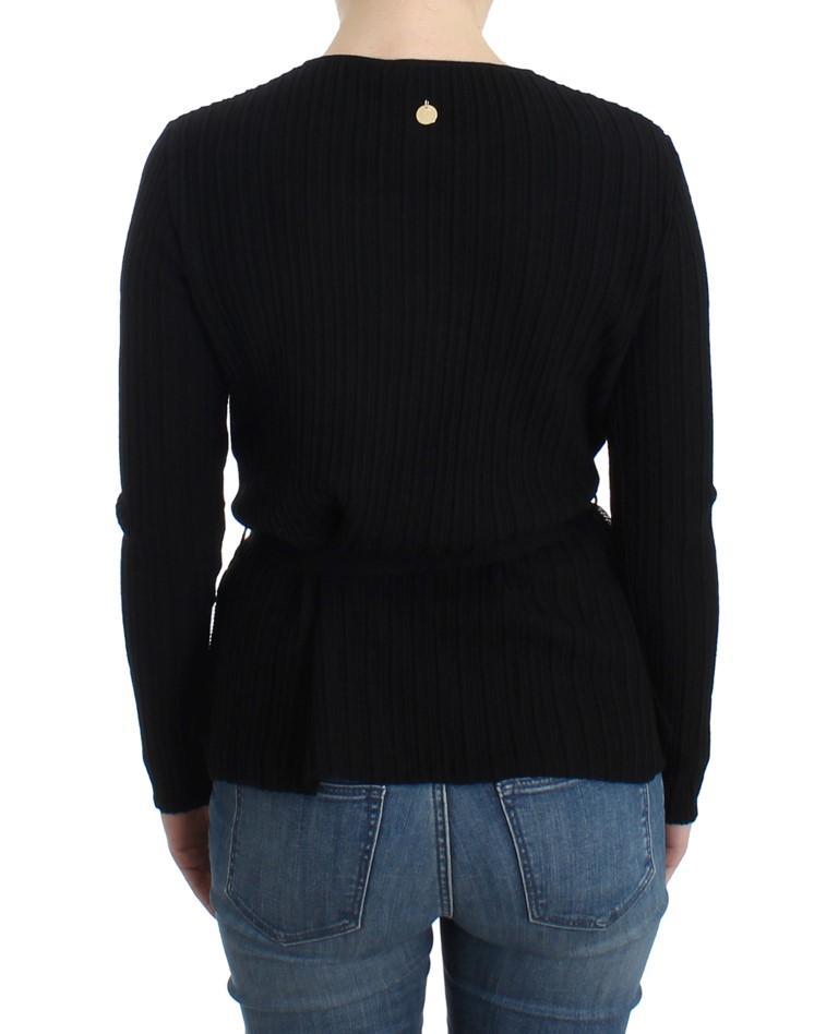 Black wool cardigan