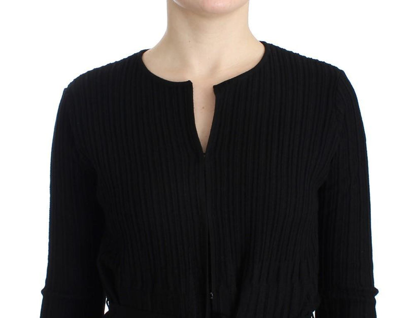 Black wool cardigan