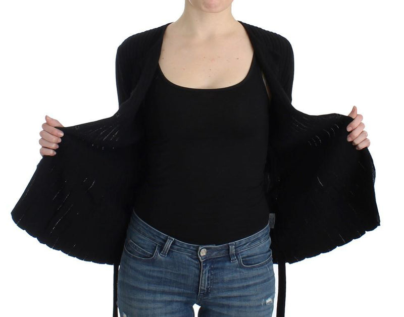 Black wool cardigan