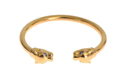 Gold Panther 925 Sterling Bangle Bracelet