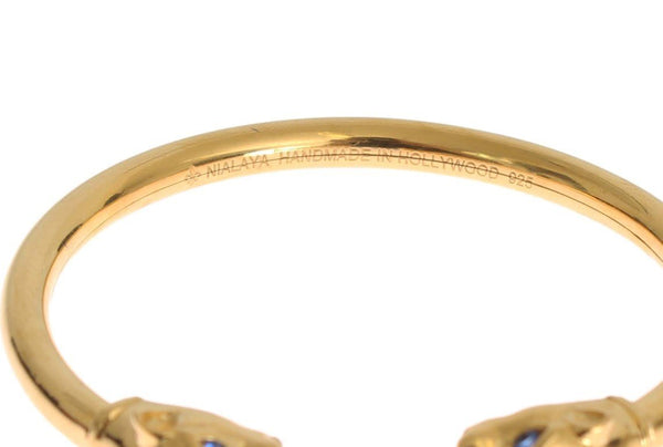 Gold Panther 925 Sterling Bangle Bracelet