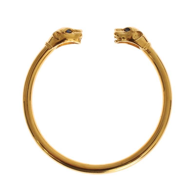 Gold Panther 925 Sterling Bangle Bracelet